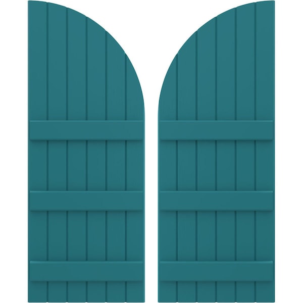 Ekena Millwork Americraft 6-Board (3 Batten) Wood Joined Board-n-Batten Shutters w/ Arch Top, ARW401BQ621X77ANH, PR ARW401BQ621X77ANH - main